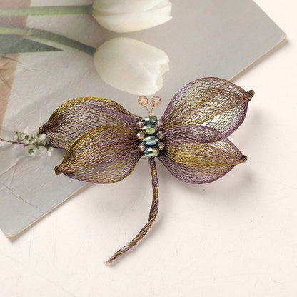 Copper Wire Bead Flower Dragonfly BF06