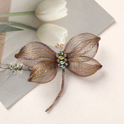 Copper Wire Bead Flower Dragonfly BF06