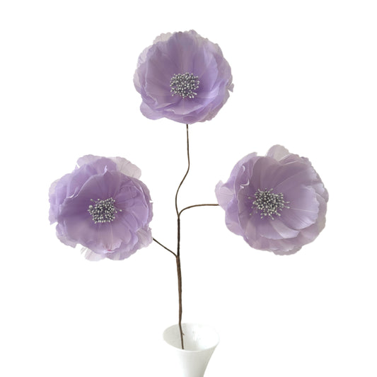 Long-Stemmed Round Edge Feather Flower Spray FG260714