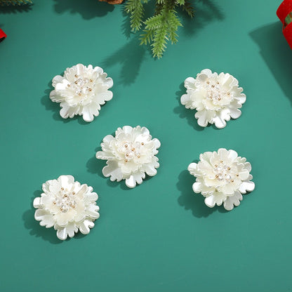 White Acrylic Bead Flower BF13
