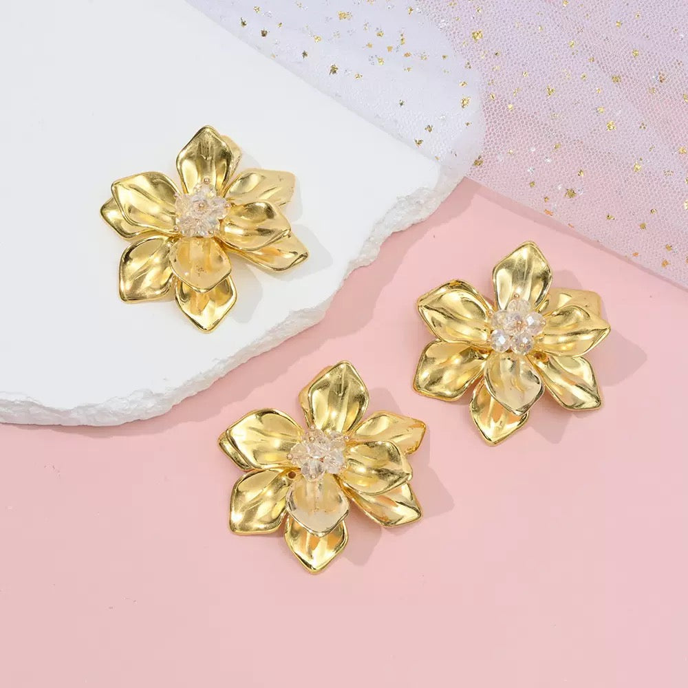 Gold & Silver Acrylic Bead Flower BF14