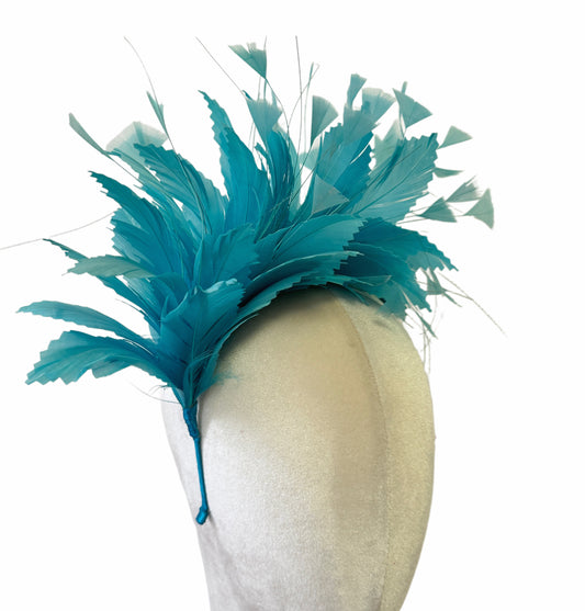 Ready-to-wear Duck Egg Peacock hair & Goose Feather Fascinator