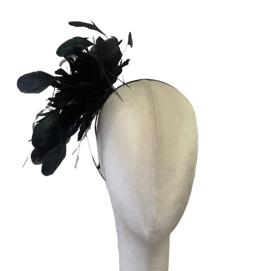 Ready-to-wear Black Ostrich Feathers & Coque feather Fascinator
