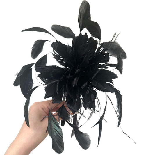 Ready-to-wear Black Ostrich Feathers & Coque feather Fascinator