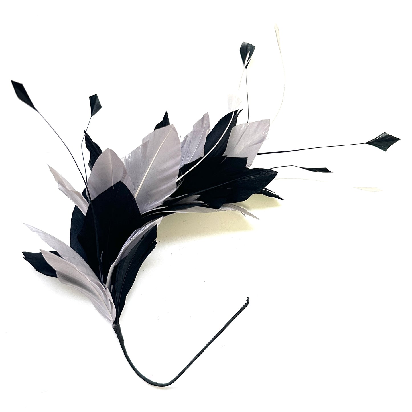 Stripped Diamond Coque & Goose Feather Wired Flower Mount FM082