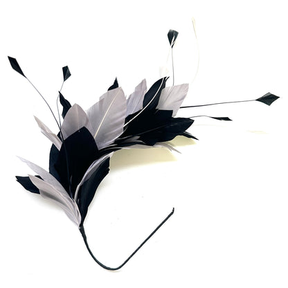 Stripped Diamond Coque & Goose Feather Wired Flower Mount FM082