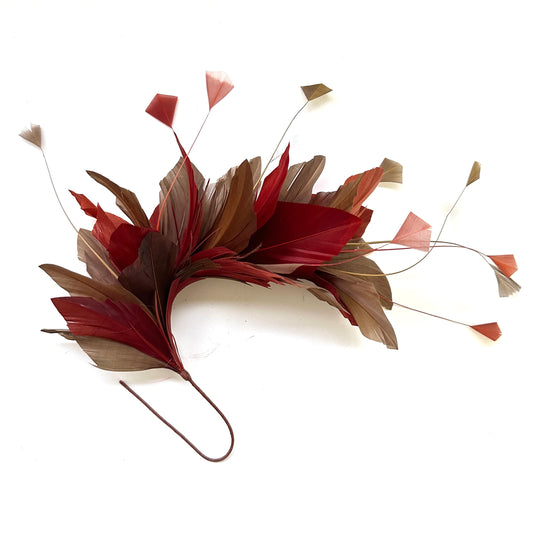 Stripped Diamond Coque & Goose Feather Wired Flower Mount FM082