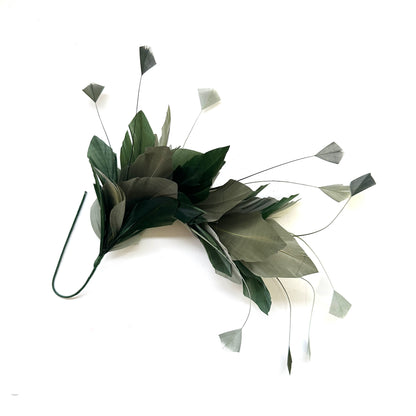 Stripped Diamond Coque & Goose Feather Wired Flower Mount FM082