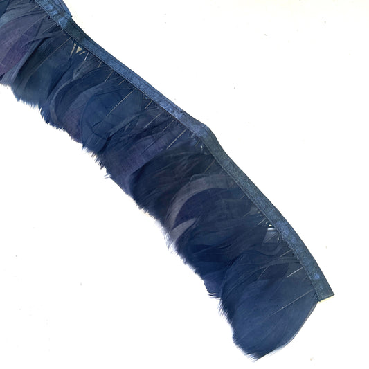 6cm Wide Navy Goose Feather Trim