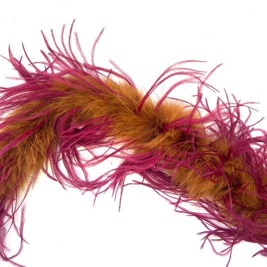 1 Ply Two Tone Ostrich and Marabou Feather Boa (2 yards)