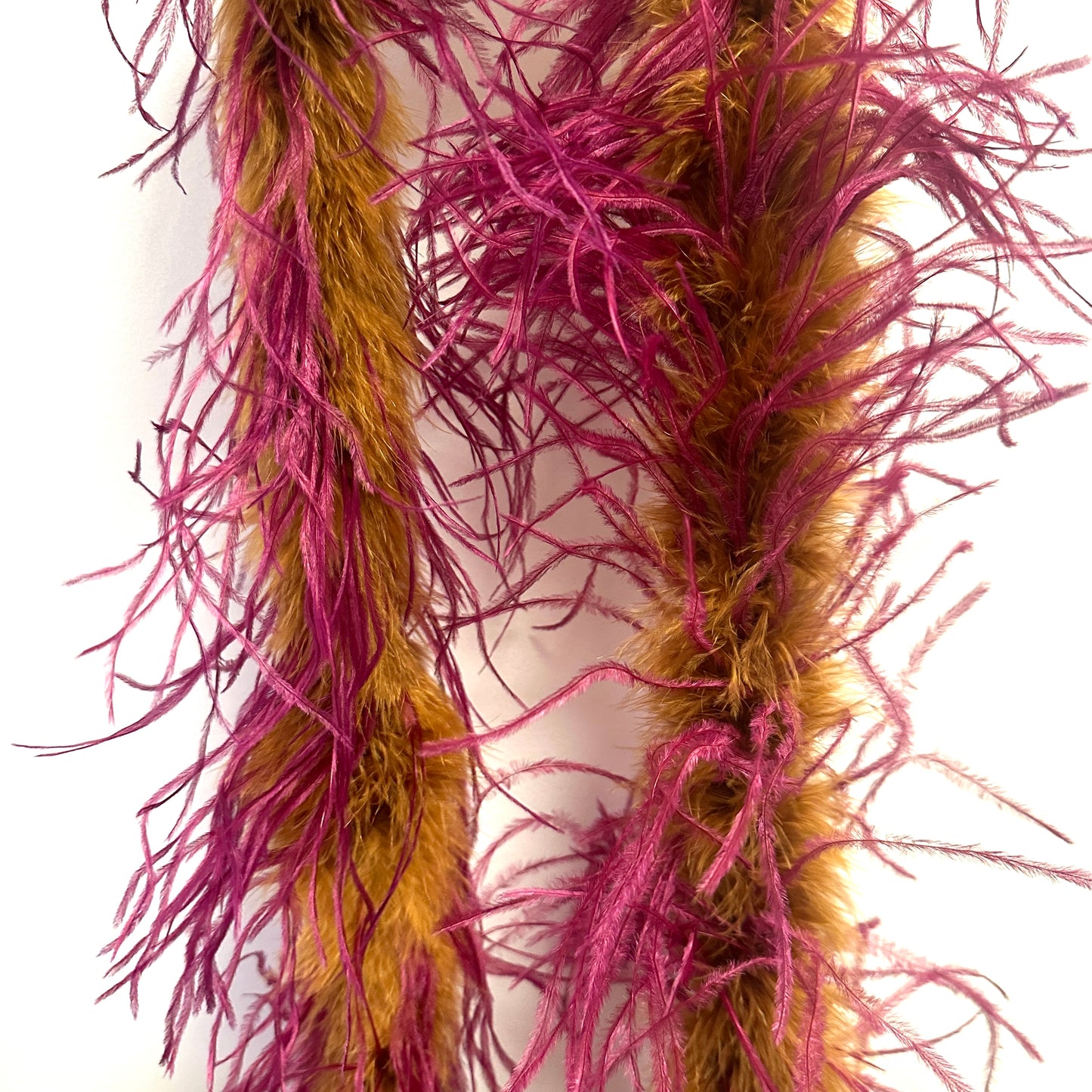 1 Ply Two Tone Ostrich and Marabou Feather Boa (2 yards)