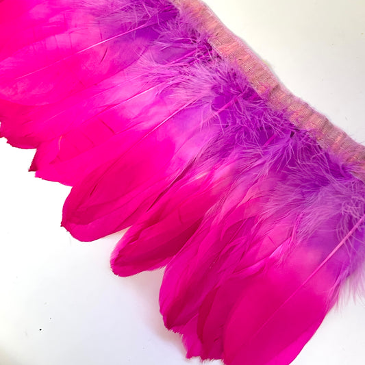 Two Tone Stripped Goose Feather Trim