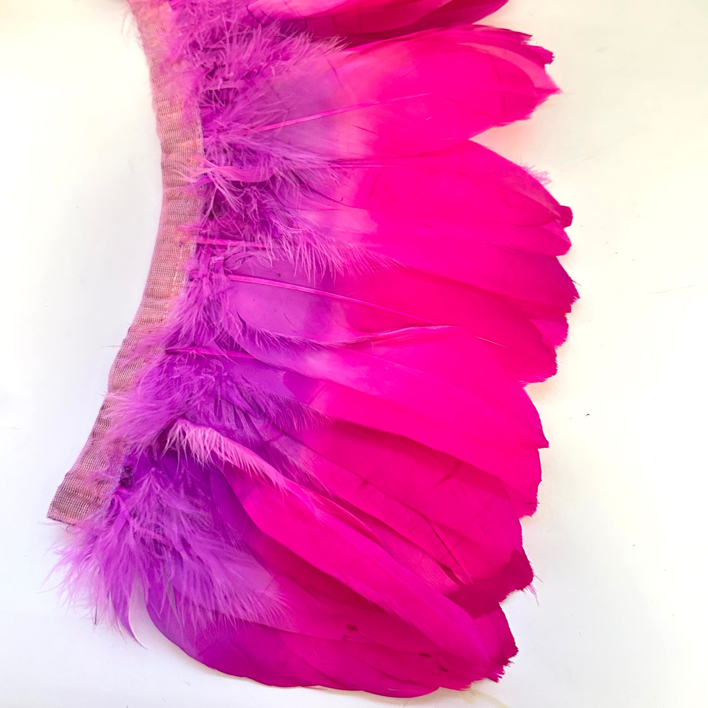 Two Tone Stripped Goose Feather Trim