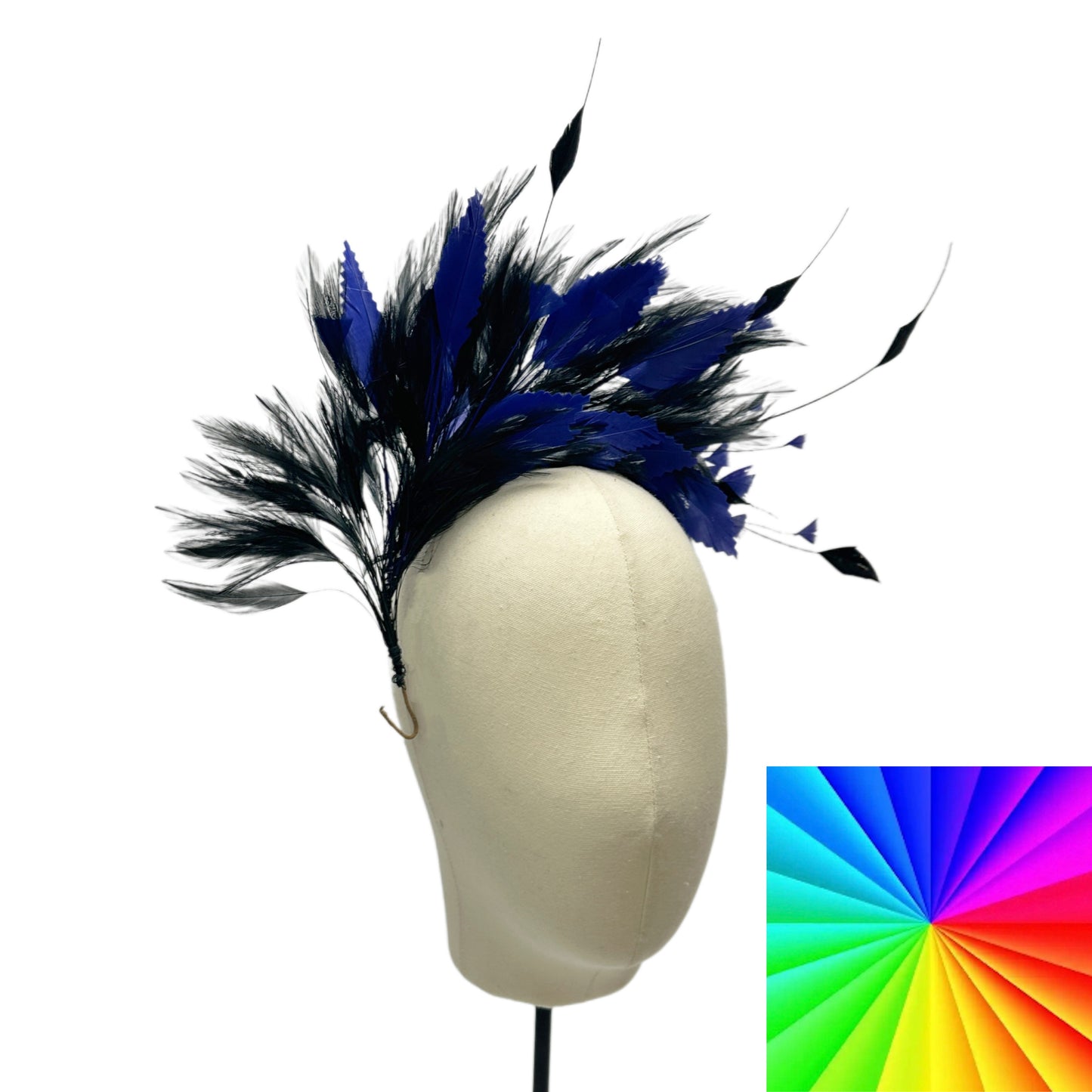 Hackle and Zigzag Goose Feather Hat Mount