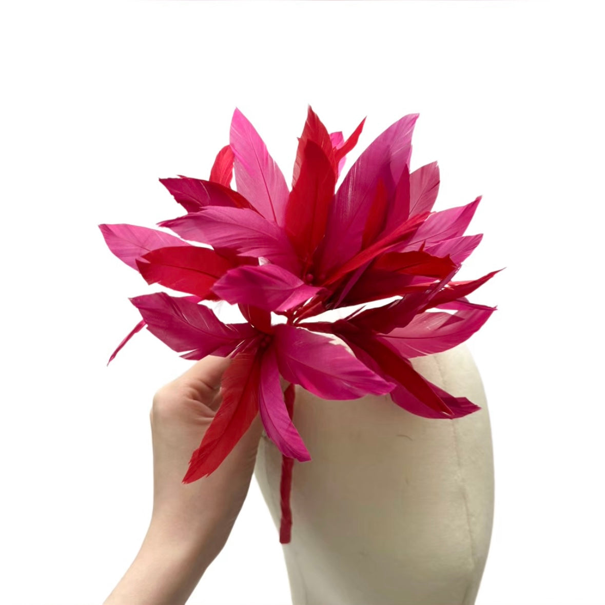 Goose Feather Pom Flower Millinery Hat Mount