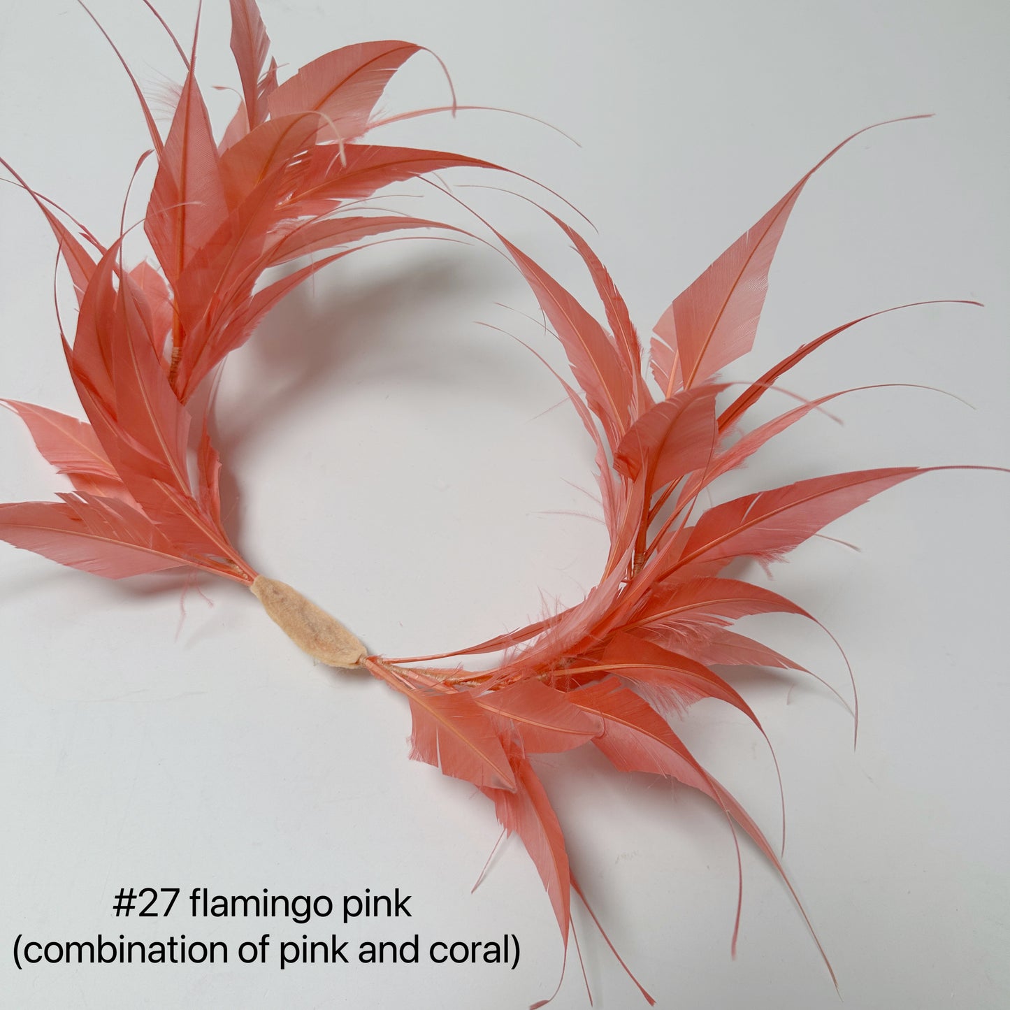 Two sides striped goose feather flower mount with wire accessory