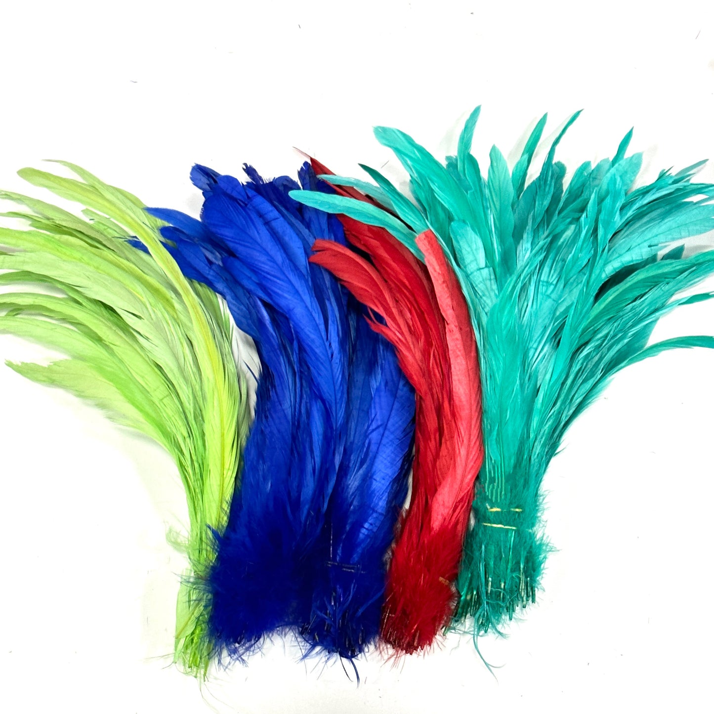 12"-14" Dyed Rooster Coque Tail Feathers- 25 pieces