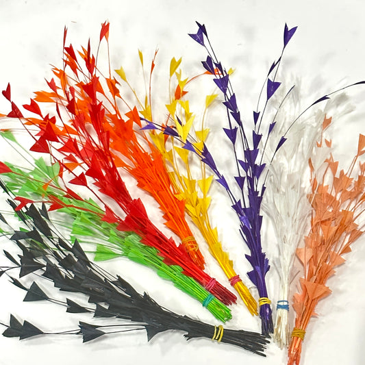 30cm Triangle Tipped Stripped Coque Feather 1 piece