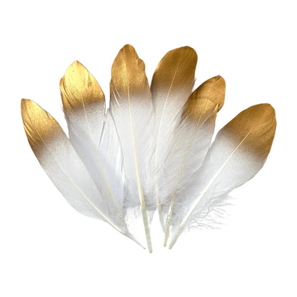 Gold Dipped Goose Feather-Pack of 10