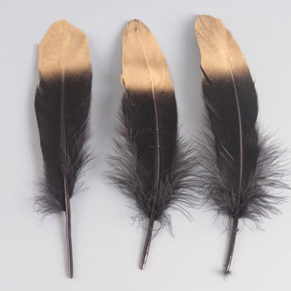 Gold Dipped Goose Feather-Pack of 10