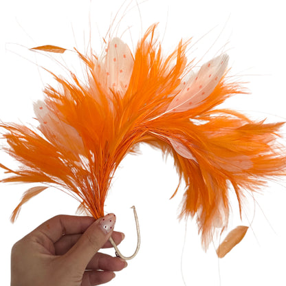Classic Dot Design and Hackle Feather Flower Mount DS25060B