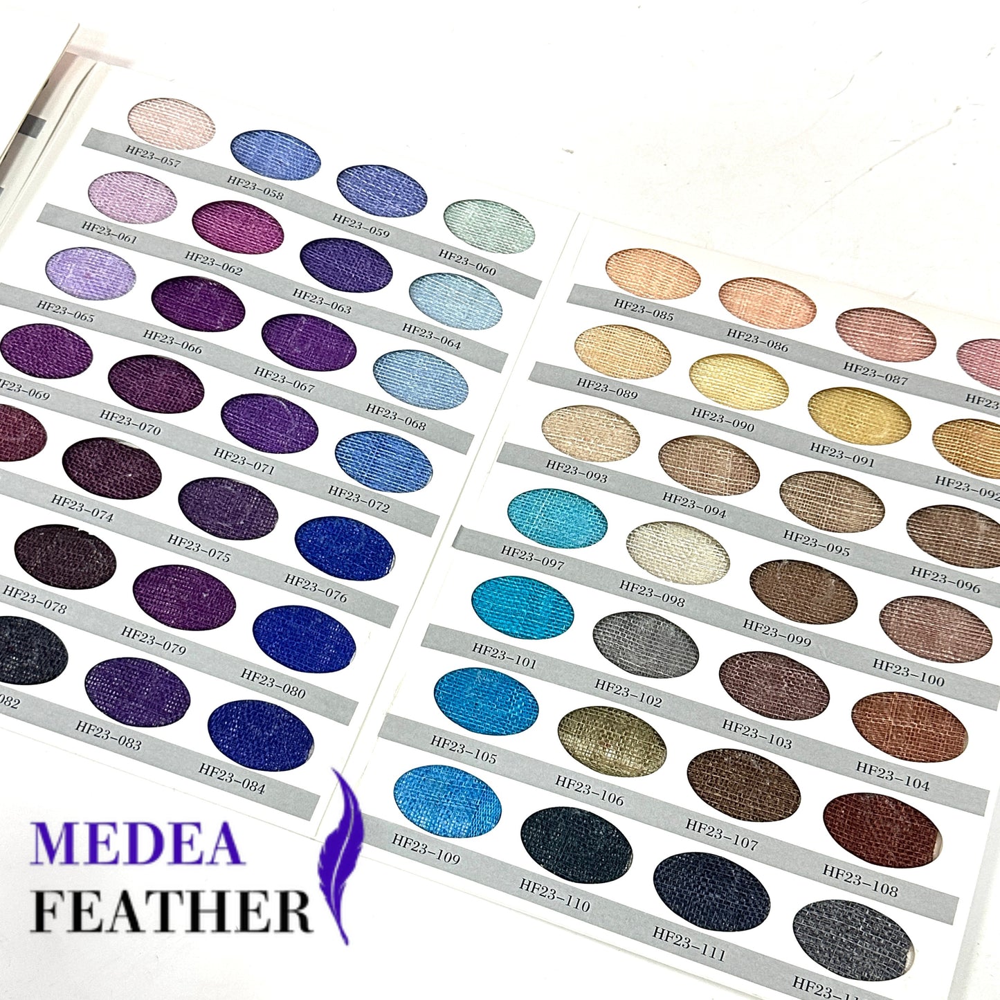 Sinamay Colour Card Chart 112 colours