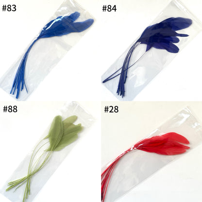 25cm Stripped Coque Feathers - Pack of 10 SF005