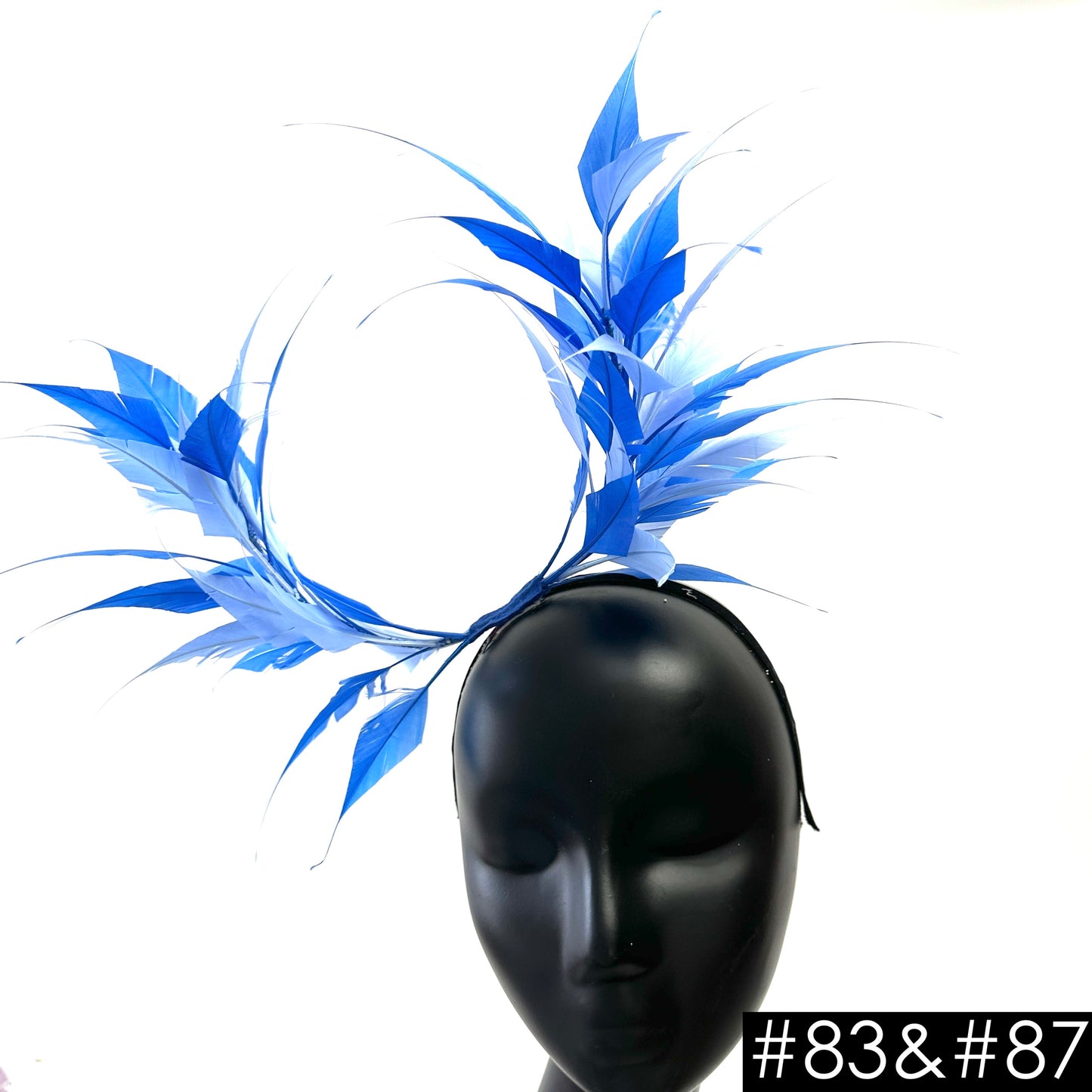 Two sides striped goose feather flower mount with wire accessory