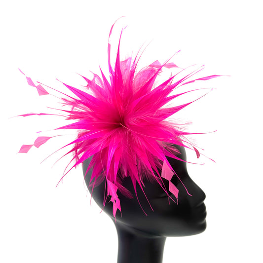 ”Spark“ / Hackle Feather and Coque Feather Flower Mount