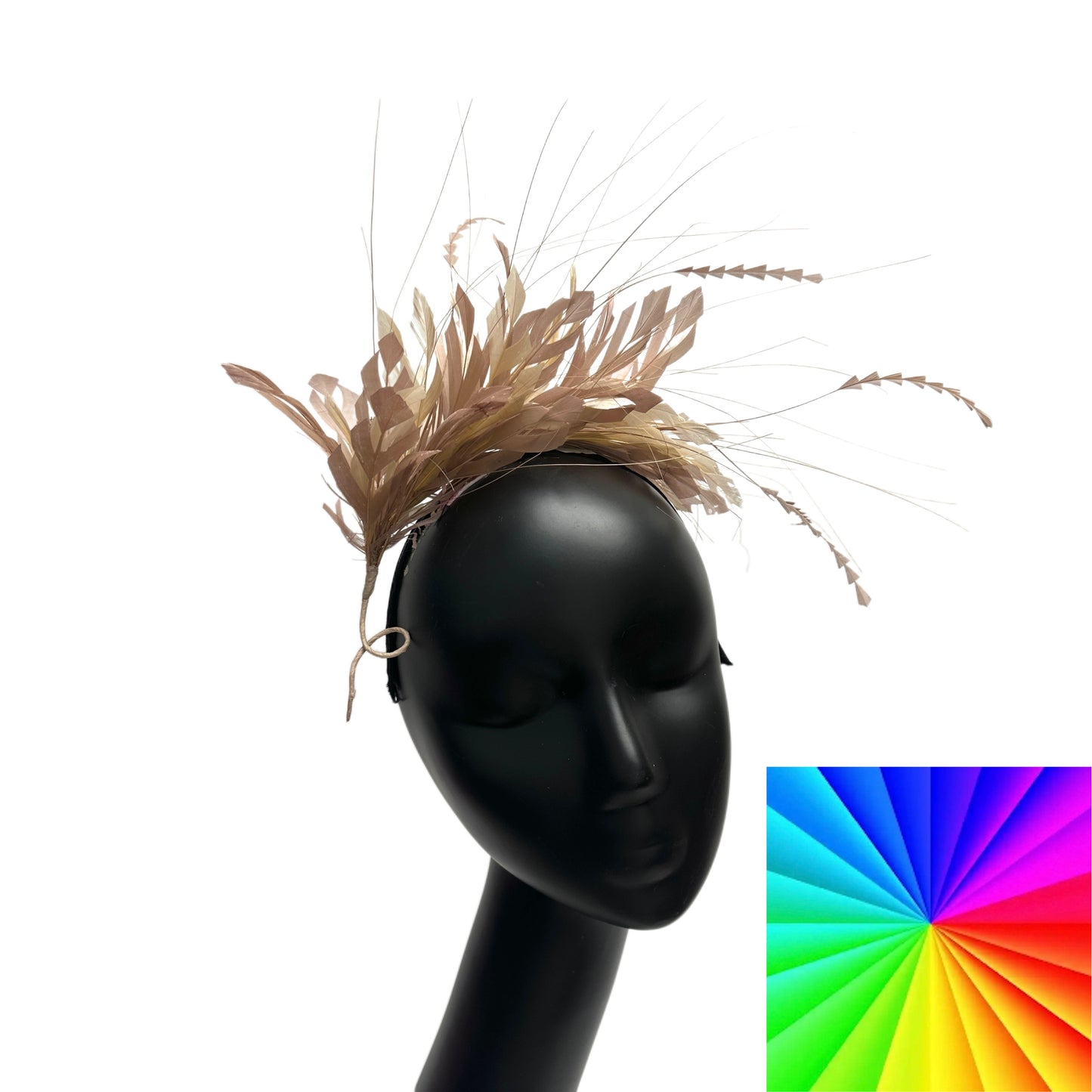 Handmade Stripped Goose Feather & Zigzag Coque Feather Mount FM5301