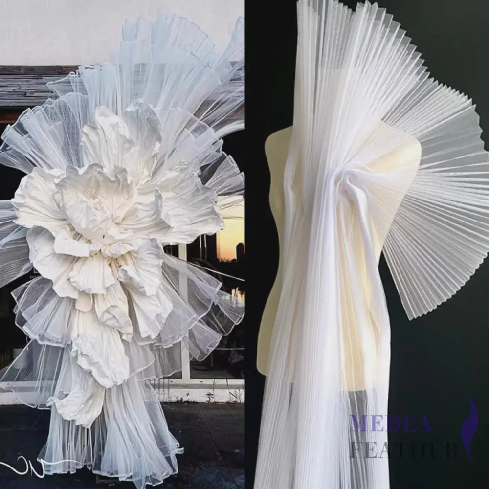 Accordion Pleats Mesh Fabric-1 Meter
