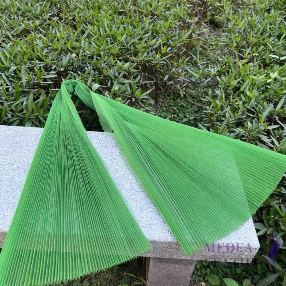 Accordion Pleats Mesh Fabric-1 Meter - Green