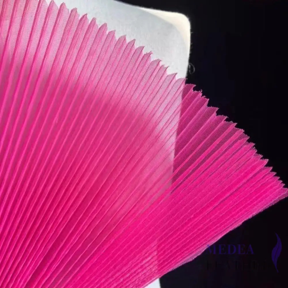Accordion Pleats Mesh Fabric-1 Meter - Hot pink