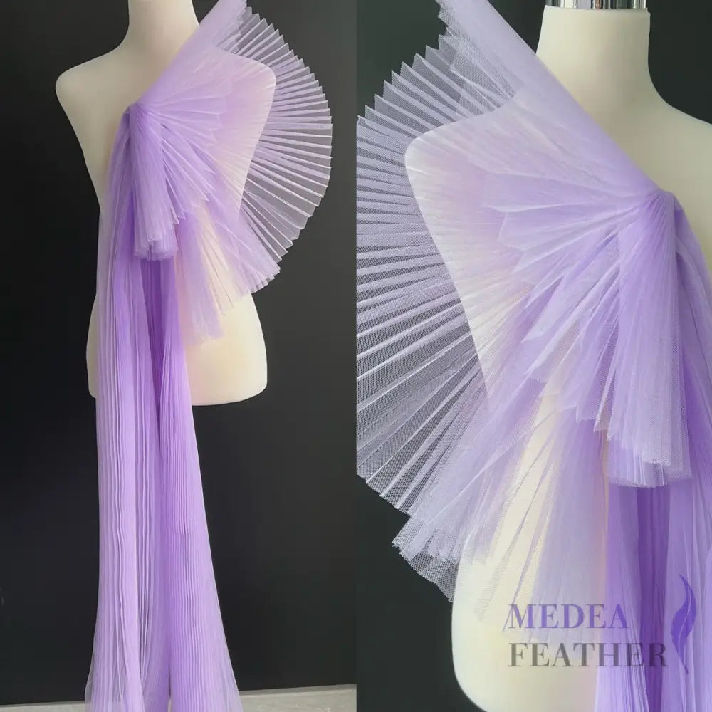 Accordion Pleats Mesh Fabric-1 Meter - Lilac