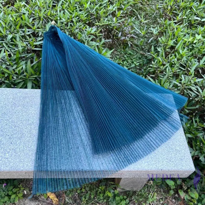 Accordion Pleats Mesh Fabric-1 Meter - Teal