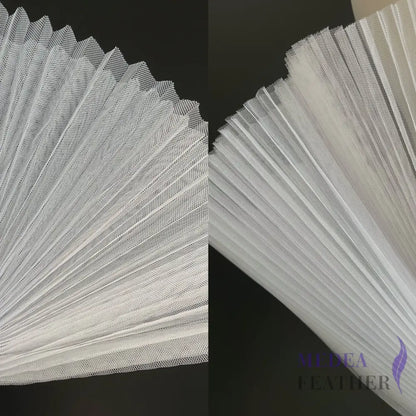 Accordion Pleats Mesh Fabric-1 Meter - White