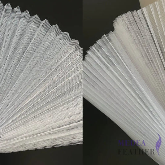 Accordion Pleats Mesh Fabric-1 Meter - White