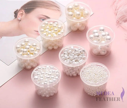 Acrylic No-Hole Round Faux Pearls ready-to-ship
