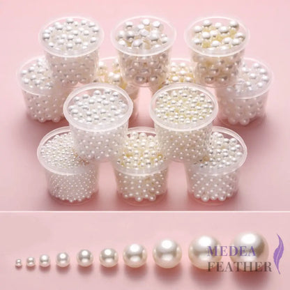 Acrylic No-Hole Round Faux Pearls ready-to-ship