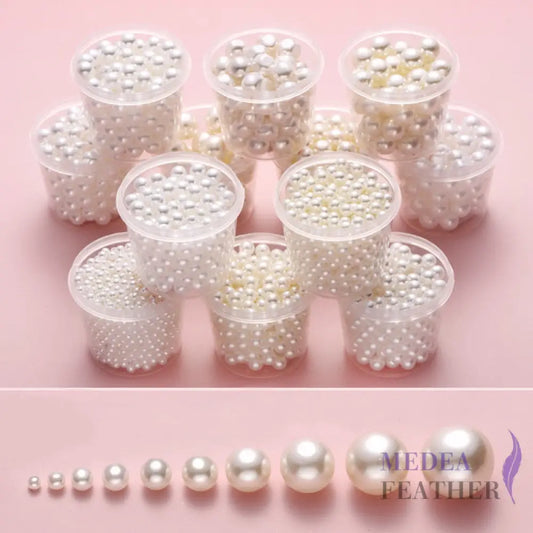 Acrylic No-Hole Round Faux Pearls ready-to-ship