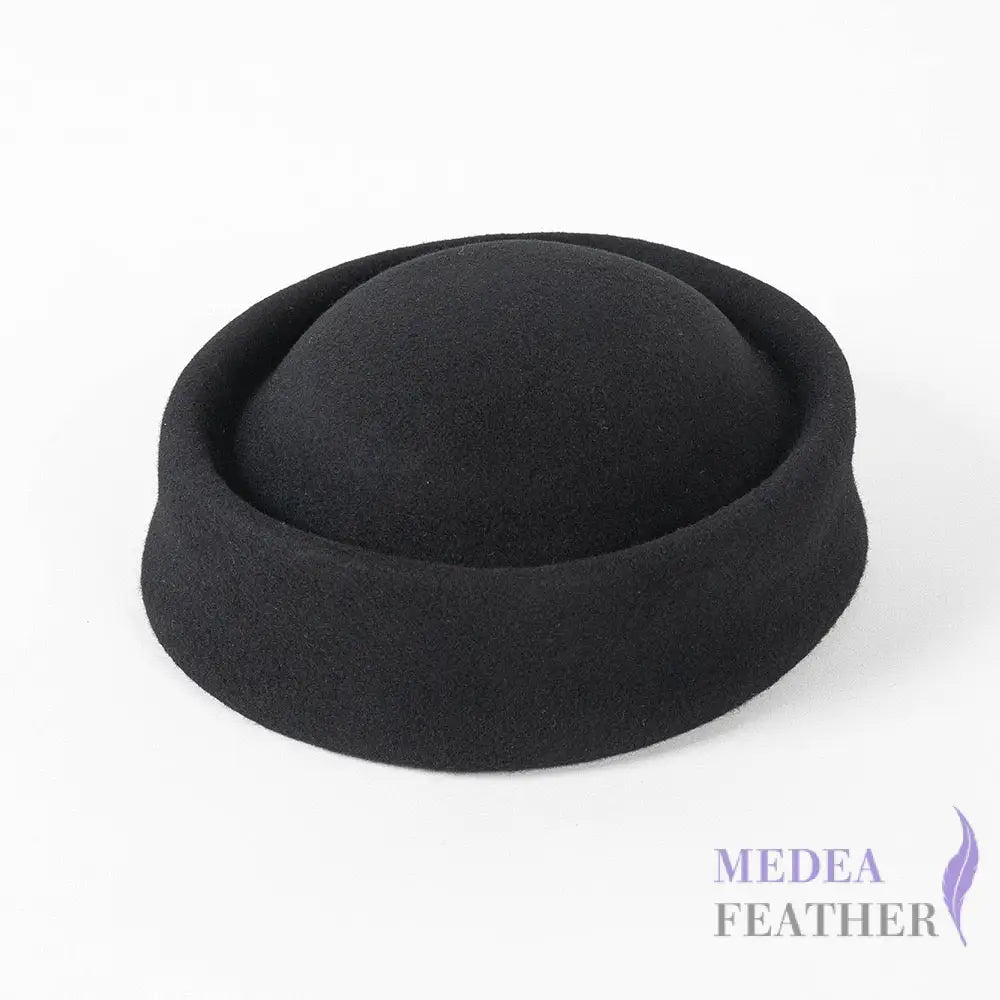 Air Hostess Felt Hat Base with Elastic 52cm (for kids) / Black