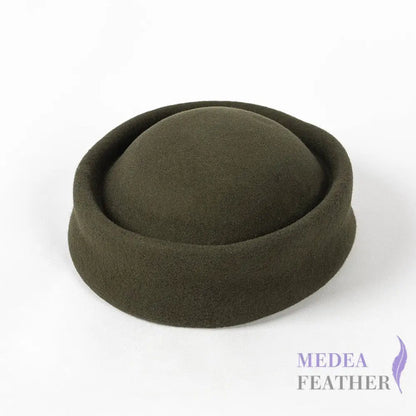 Air Hostess Felt Hat Base with Elastic 52cm (for kids) / Bottle Green
