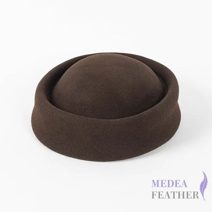 Air Hostess Felt Hat Base with Elastic 52cm (for kids) / Coffee