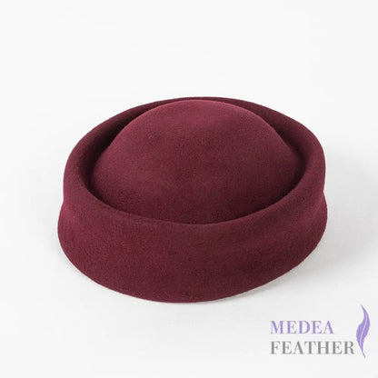 Air Hostess Felt Hat Base with Elastic 52cm (for kids) / Wine