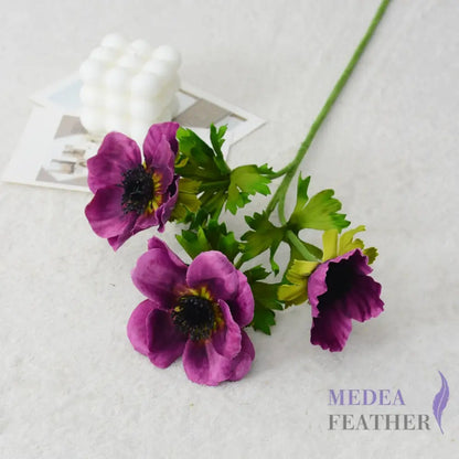 Artificial Anemone Flower - Dark purple