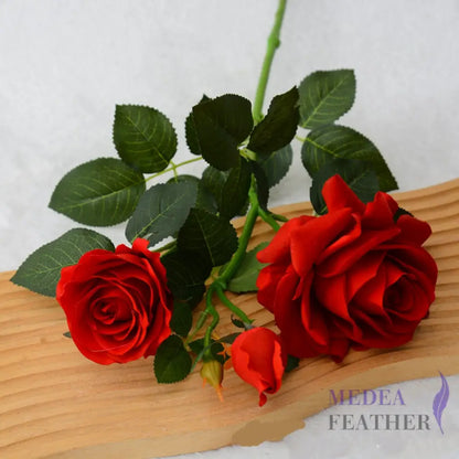 Artificial Flower Roses with Stems - Red
