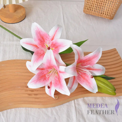 Artificial Lily - White & Pink