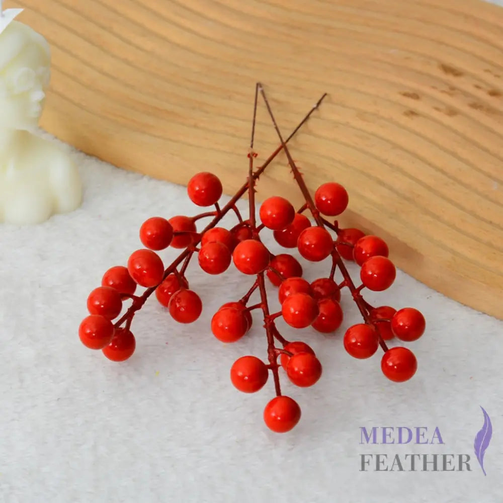 Artificial Red Berry Stems-Pack of 5