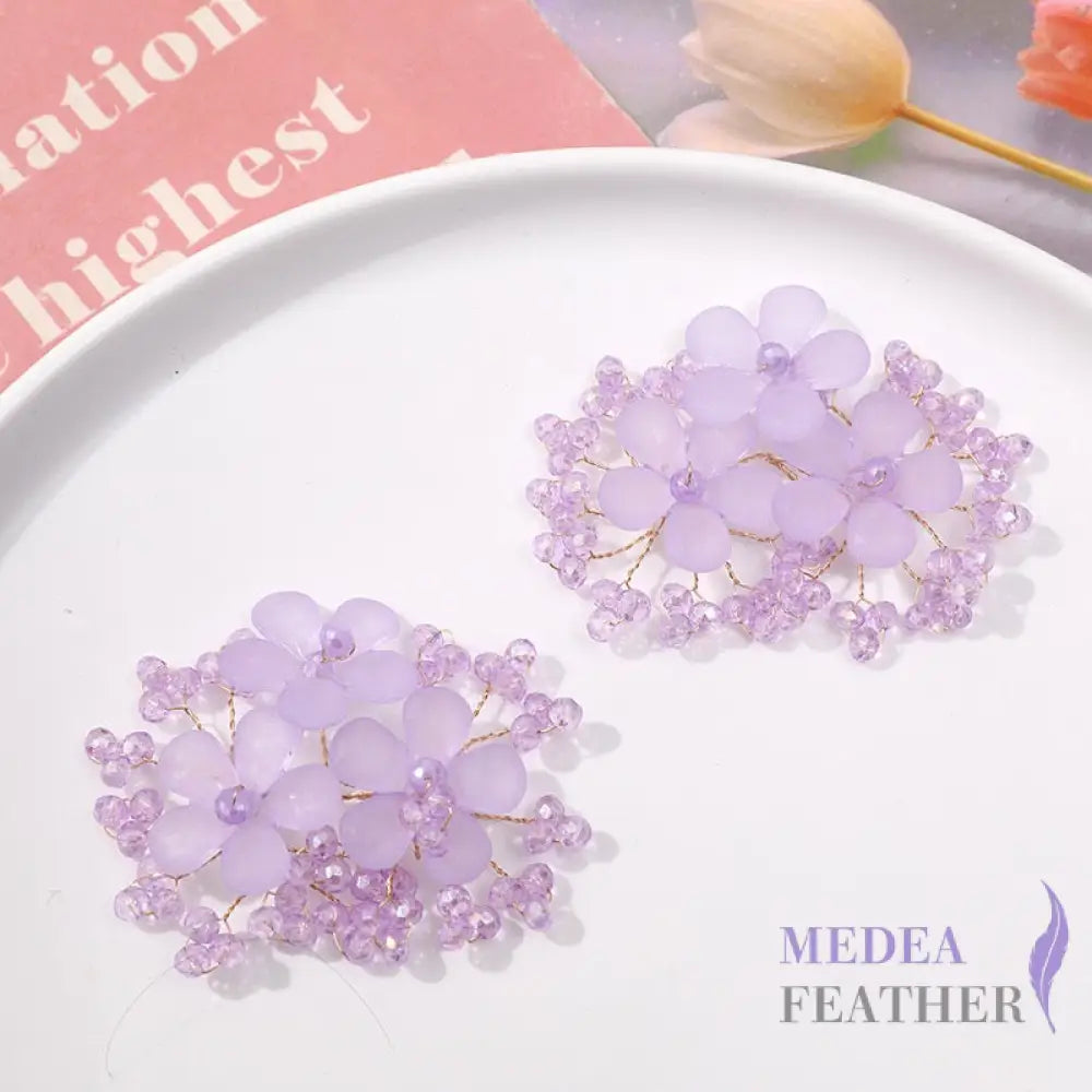 Bead Rhinestone Flower String BF04 Lilac