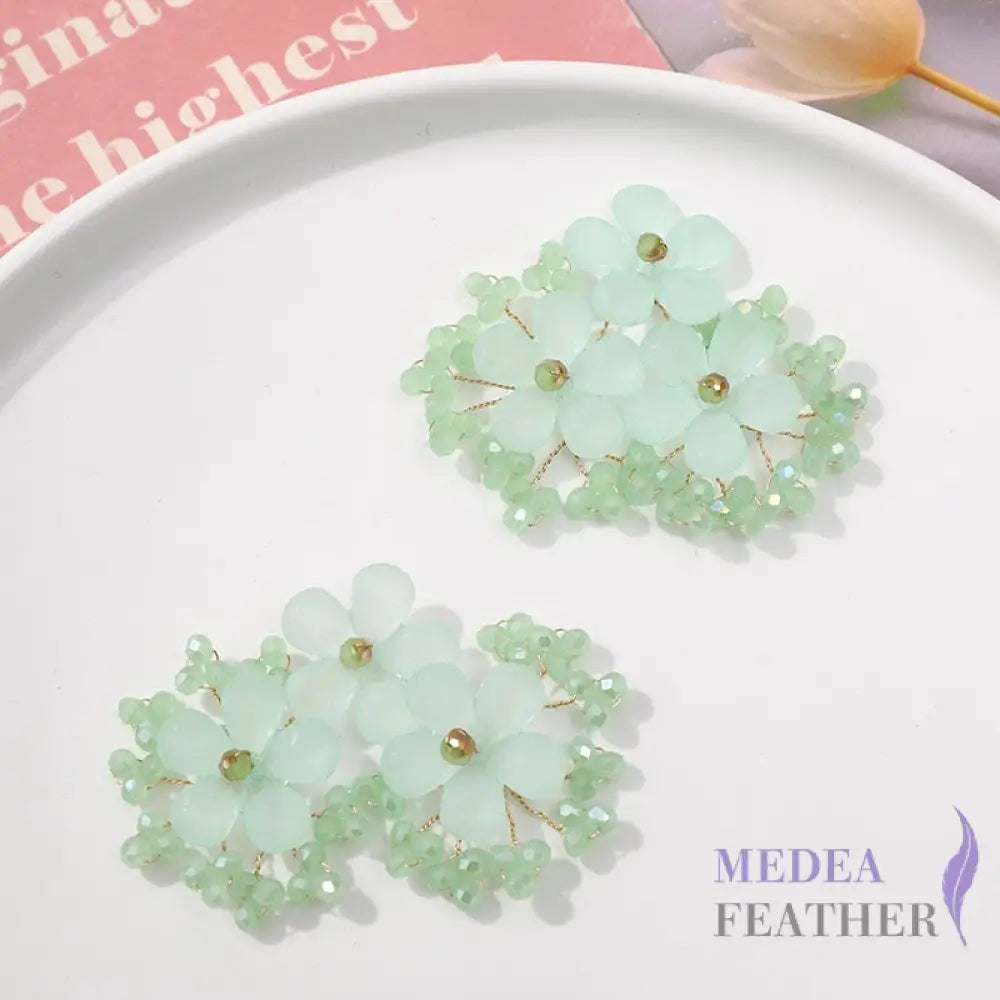 Bead Rhinestone Flower String BF04 Mint